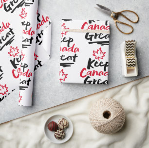 Papel De Regalo ¡Mantenga CANADÁ Grande! Hoja de Arce Canadiense
