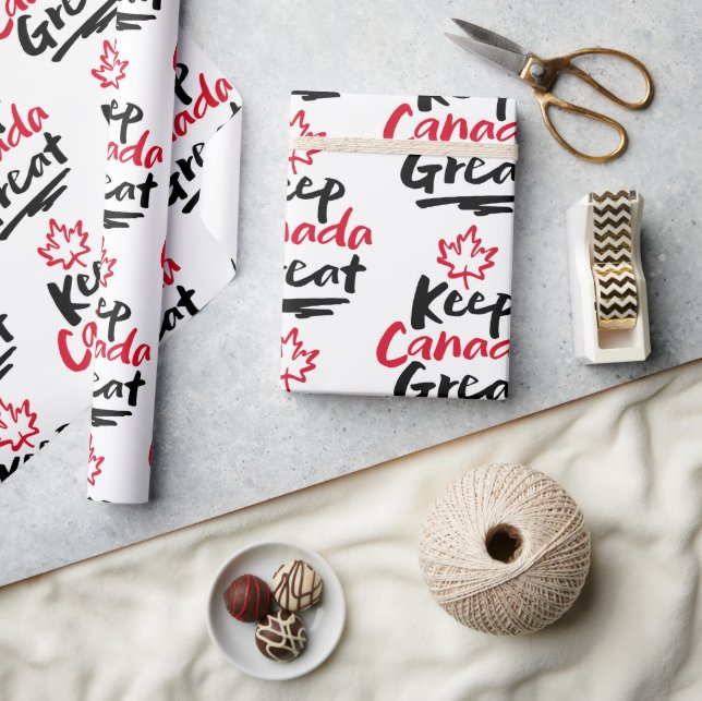 Papel De Regalo ¡Mantenga CANADÁ Grande!  Hoja de Arce Canadiense  (Artesanía)