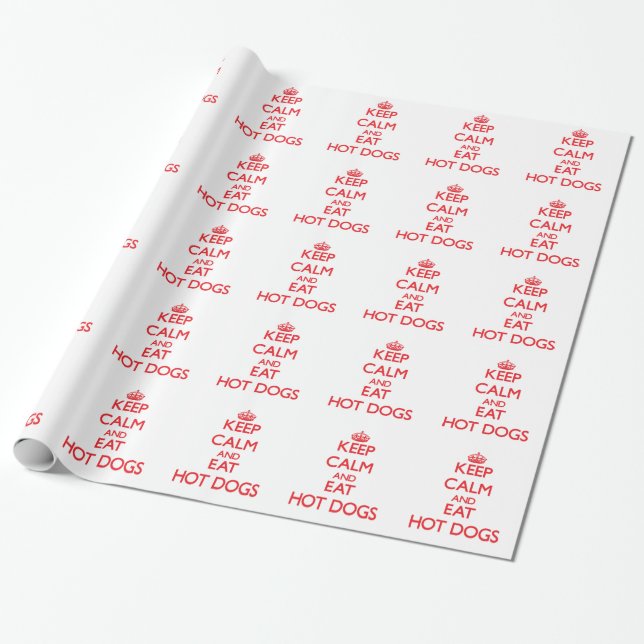 Papel De Regalo Mantenga tranquilo y coma los perritos calientes (Desenrollado)
