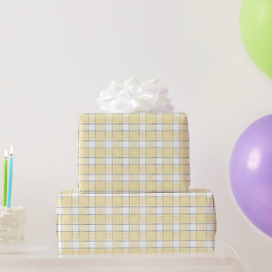 Papel De Regalo Mantequilla Tiras de plástico blanco amarillo