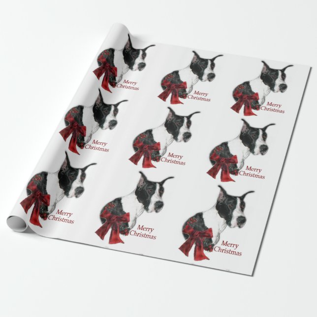 Papel De Regalo Mantle Great Dane Navidades (Desenrollado)
