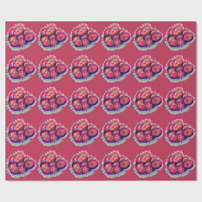 Papel De Regalo Manzanas Abstractas (Superficie plana)