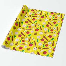 Papel De Regalo Manzanas cálidas, canela Seamless Otumn Acción de 