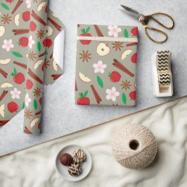Papel De Regalo Manzanas, flores, Día de Acción de Gracias de Star