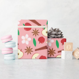 Papel De Regalo Manzanas otoñales y canela rosada otoño sin proble
