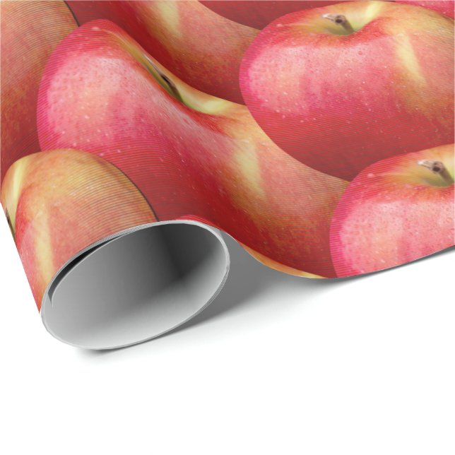 PAPEL DE REGALO MANZANAS ROJAS DELICIOSAS (Esquina del rollo)