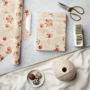 Papel De Regalo Manzanas Rojas Francesas Despedida de Soltera