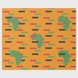 Papel De Regalo Mapa africano verde negro rojo panafricano de Kwan