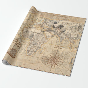 Papel De Regalo mapa antiguo