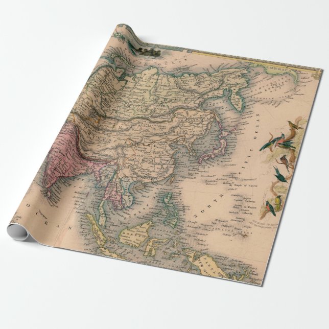 Papel De Regalo Mapa antiguo antiguo inspirado (11) (Desenrollado)