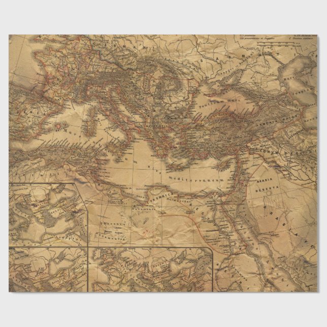 Papel De Regalo Mapa Antiguo de Europa (Superficie plana)