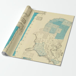 Papel De Regalo Mapa antiguo de la minería de oro en Estados Unido
