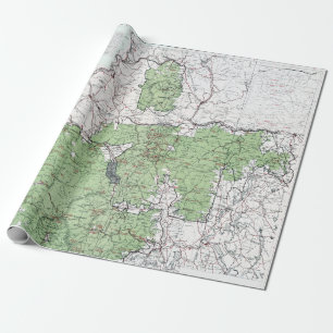 Papel De Regalo Mapa antiguo de las Montañas Blancas