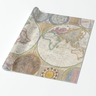 Papel De Regalo Mapa antiguo del mundo