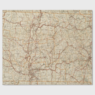 Papel De Regalo Mapa automovilístico de Massachusetts coche geográ