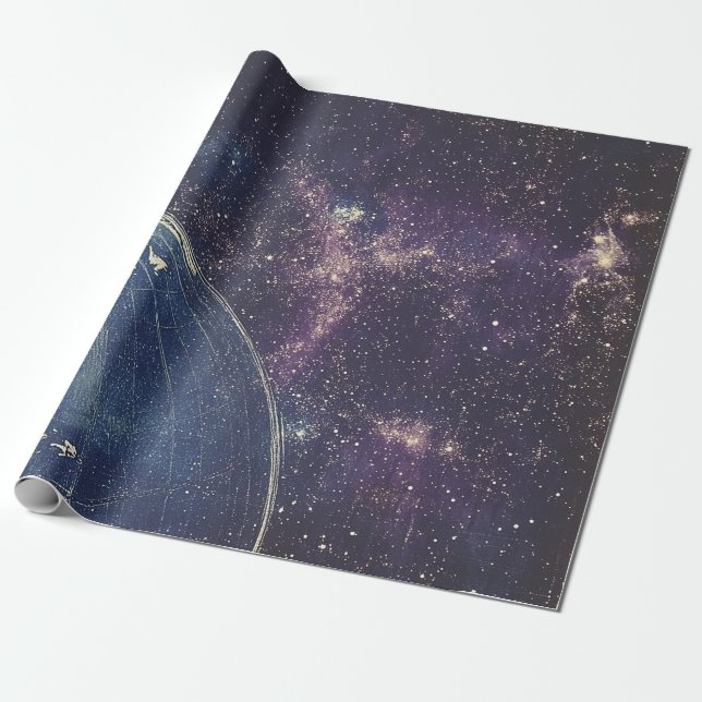 Papel De Regalo Mapa Celestial Antiguo (Desenrollado)