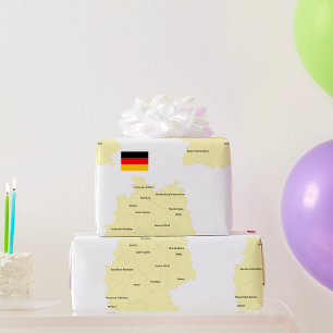Papel De Regalo Mapa de Alemania con estados y capitales