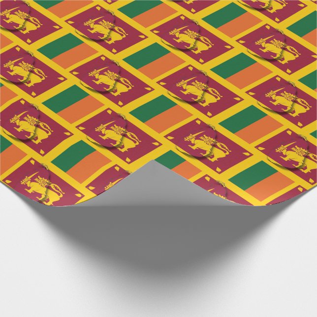 Papel De Regalo MAPA DE BANDERA Patriótica SRI LANKA (Esquina)