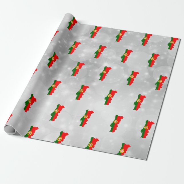 Papel De Regalo Mapa de bandera portuguesa de Portugal (Desenrollado)