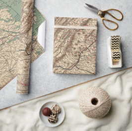 Papel De Regalo Mapa de campos de batalla de la guerra civil de Vi