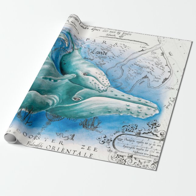 Papel De Regalo Mapa de cosechas de la familia Humpback (Desenrollado)