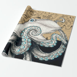 Papel De Regalo Mapa de cosechas del pulpo Beige