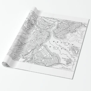 Papel De Regalo Mapa de época de Boston (1878)
