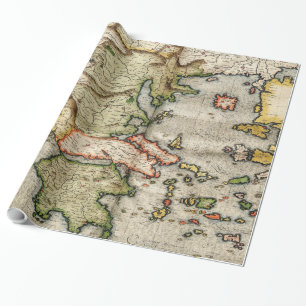 Papel De Regalo Mapa de época de Grecia (1596)