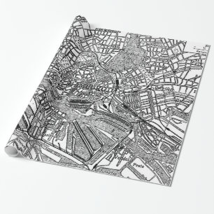 Papel De Regalo Mapa de época de Hamburgo Alemania (1911)