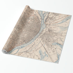 Papel De Regalo Mapa de época de St. Louis Missouri (1904)