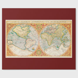 Papel De Regalo Mapa de época impreso