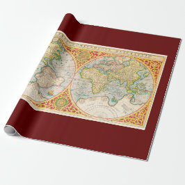Papel De Regalo Mapa de época impreso
