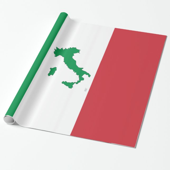Papel De Regalo Mapa de Italia - bandera italiana (Desenrollado)