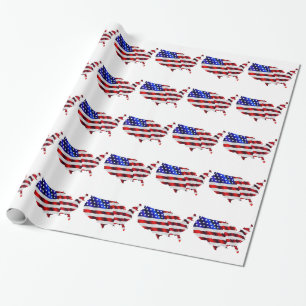 Papel De Regalo Mapa de la bandera americana de América