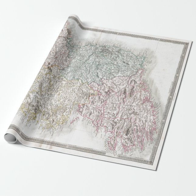 Papel De Regalo Mapa de la época de Irlanda (Desenrollado)