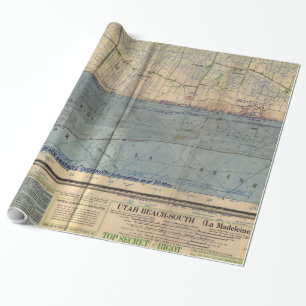 Papel De Regalo Mapa de la invasión del día D de la playa de Uta
