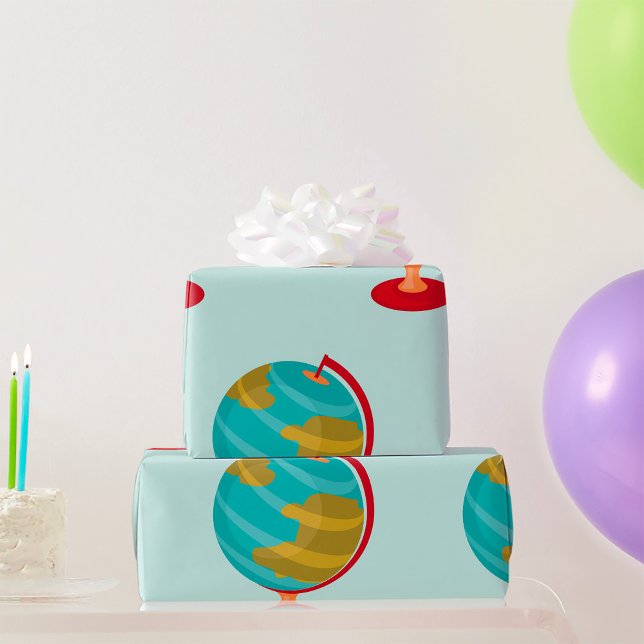 Papel De Regalo Mapa de la Tierra Vintage del Ilustracion Retro Gl (Subido por el creador)