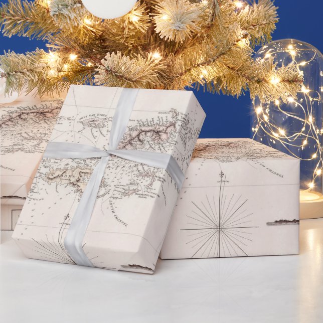 Papel De Regalo Mapa de las Islas Vírgenes Antiguas (1821)  (Vacaciones)