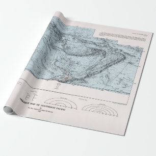 Papel De Regalo Mapa de los suelos oceánicos del Pacífico meridi