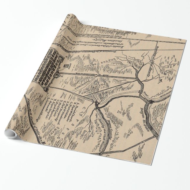 Papel De Regalo Mapa de Nueva Orleans Louisiana (1798) Poster (Desenrollado)