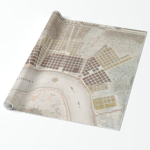 Papel De Regalo Mapa de Nueva Orleans Louisiana (1817)