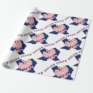 Papel De Regalo Mapa del águila texana polaco