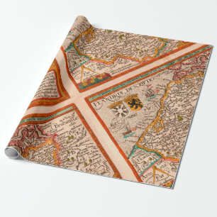 Papel De Regalo Mapa del condado de Flandes (1609)
