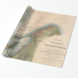 Papel De Regalo Mapa del hueco del hueco del viñedo de Martha (184