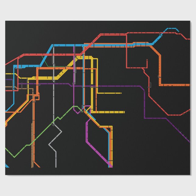 Papel De Regalo Mapa del metro de la ciudad (Superficie plana)