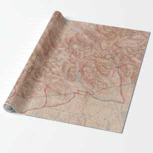 Papel De Regalo Mapa del Parque Nacional del Glaciar Antiguo (1914