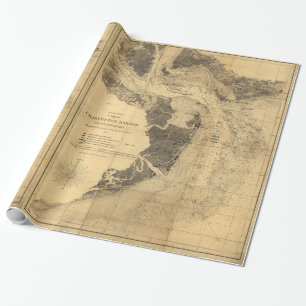 Papel De Regalo Mapa del puerto Carolina del Sur (1863) de