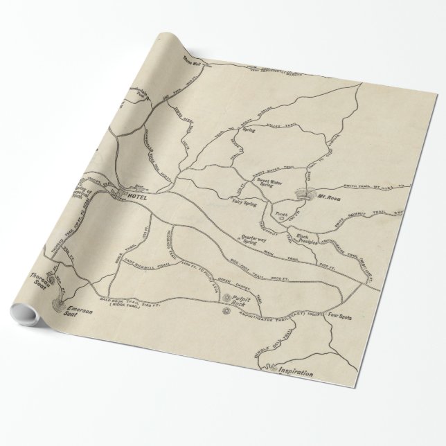 Papel De Regalo Mapa del rastro de Monadnock del soporte del (Desenrollado)