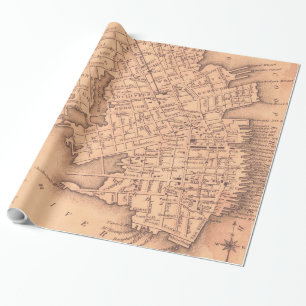 Papel De Regalo Mapa del vintage de Charleston Carolina del Sur