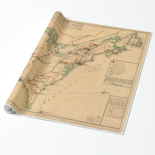 Papel De Regalo Mapa del vintage de fuerzas británicas en Améric
